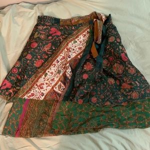 Boho patterned wrap skirt